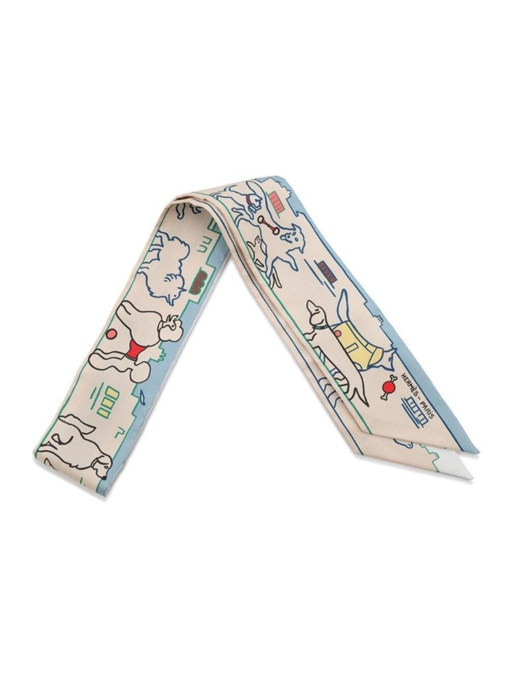 Hermes Scarf Twilly Parisian Dog les Chiens Parisiens Silk SS